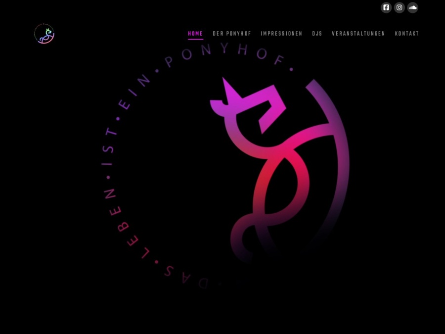 Screenshot der Website ponyhof-official.at
