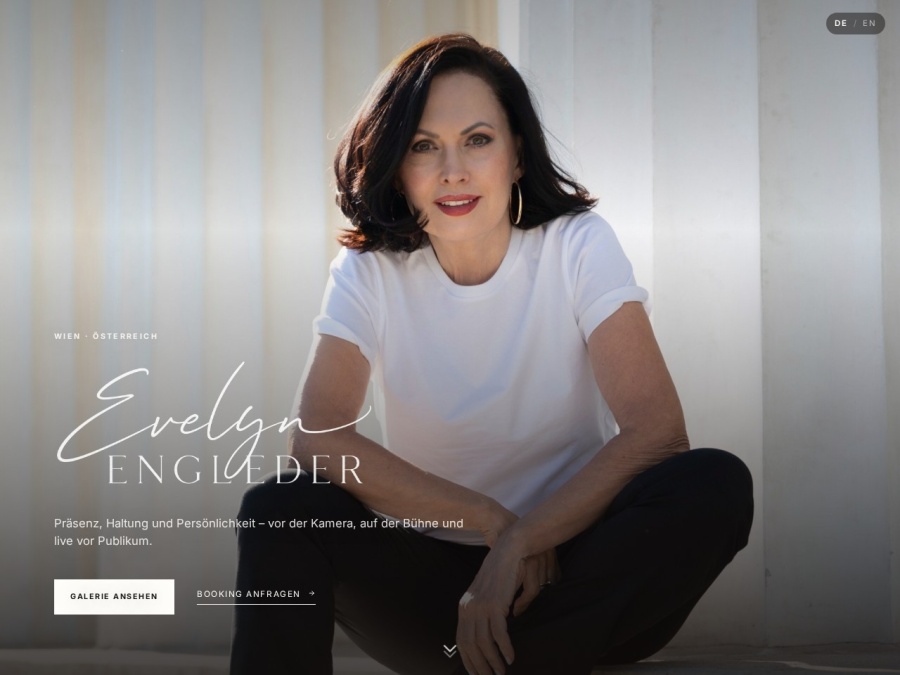 Screenshot der Website evelynengleder.com