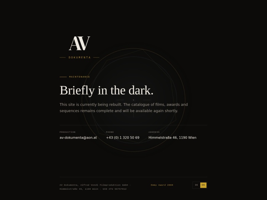 Screenshot der Website alfredvendl.com