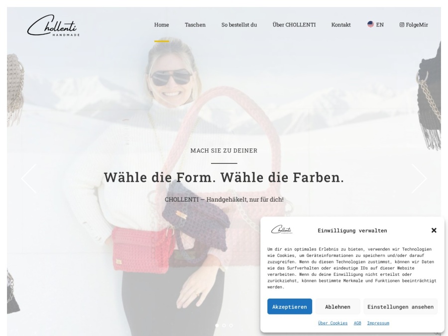 Screenshot der Website chollenti.com